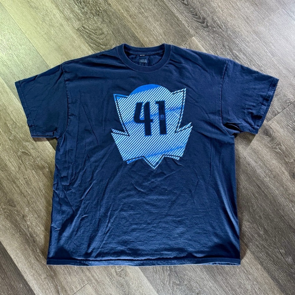 NBA Dallas Mavricks Blue Short Sleeve‎ T-Shirt Size X-Large #41 Nowitzki